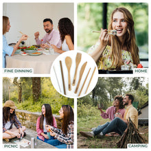 Load image into Gallery viewer, Travel Utensils with Case Set Fork, Knife, Spoon, Chopsticks, Straw, Straw-cleaning brush, Travel Pouch and Carabiner, Excellent For Everyday Use! ((2 Sets) Green/Yellow)
